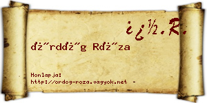 Ördög Róza névjegykártya
